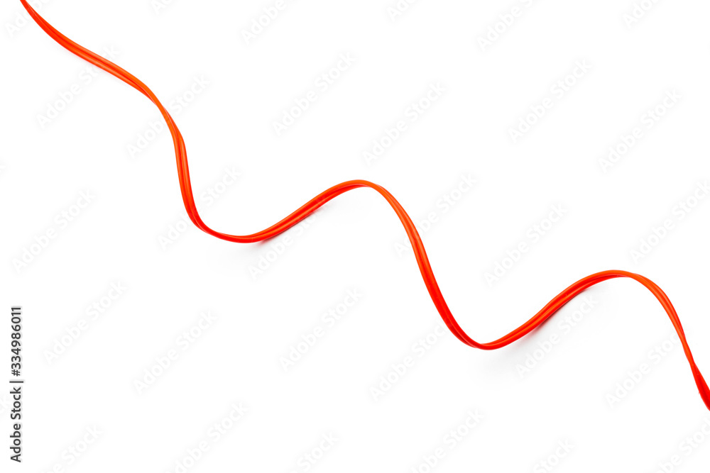 red double wire cable isolated on a white background red double wire cable isolated on a white background