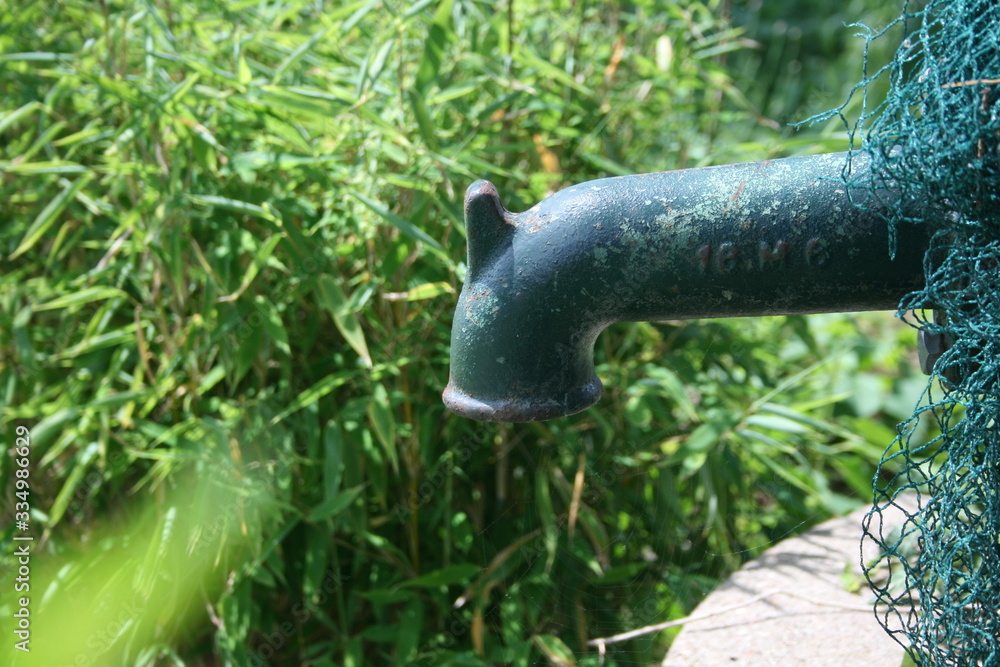 Fototapeta premium alte Pumpe im Garten
