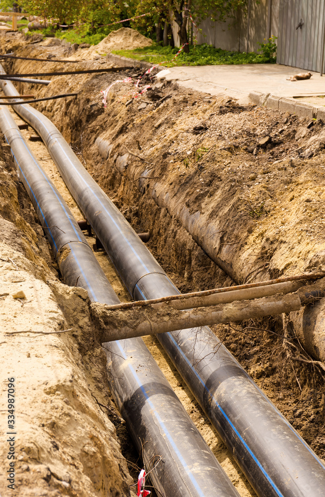 Pipes and cables. Repair of communications. Water supply, electricity, Sewerage Pipes and cables. Repair of communications. Water supply, electricity, Sewerage
