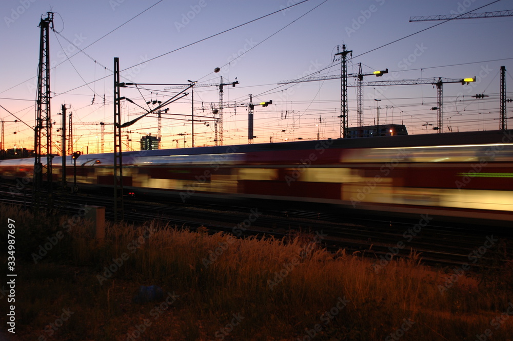 transport, bahn, zug, landschaft, beförderung, verkehr