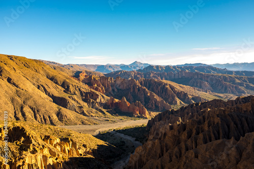 Beautiful Sunrise in the Sandstone Valley in the Middle of High Mountains in Tupiza, Potosi / Bolivia photo