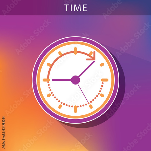 Clock icon in trendy flat style