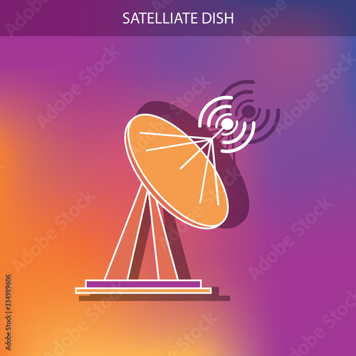 Satellite tv dish icon vector