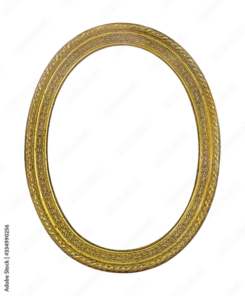 Golden frame for paintings, mirrors or photo isolated on white background Golden frame for paintings, mirrors or photo isolated on white background