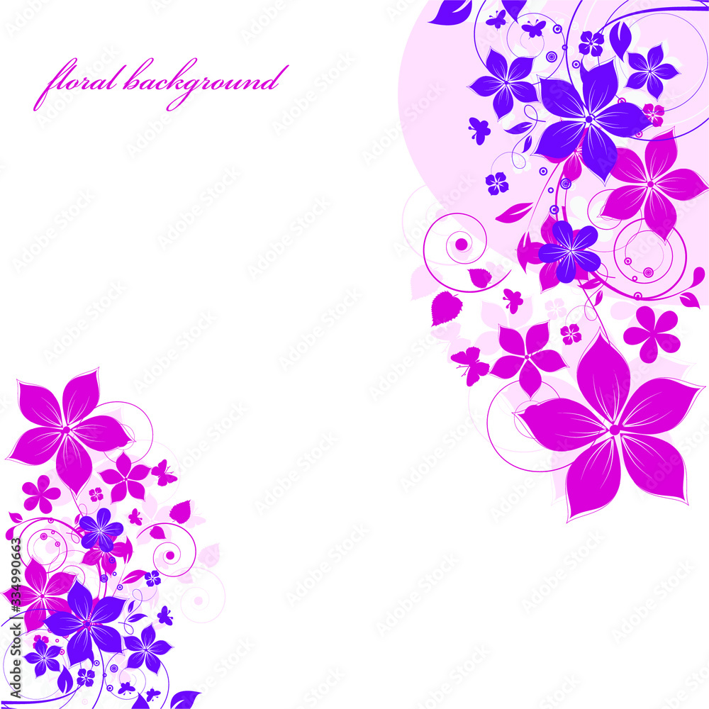 abstract floral background with flowers