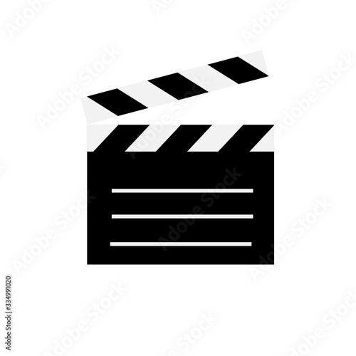 Flat, simple clapper board icon 