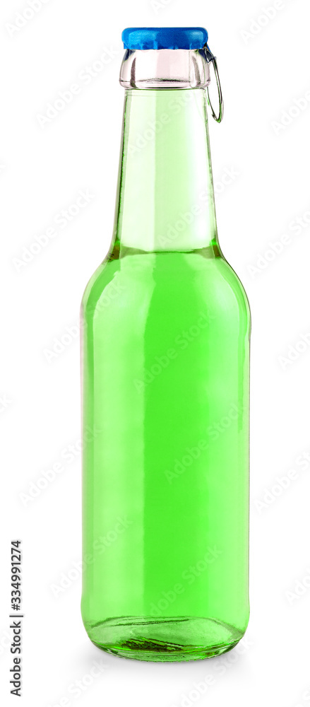 lemon soda bottle with colored lid isolated on white background lemon soda bottle with colored lid isolated on white background