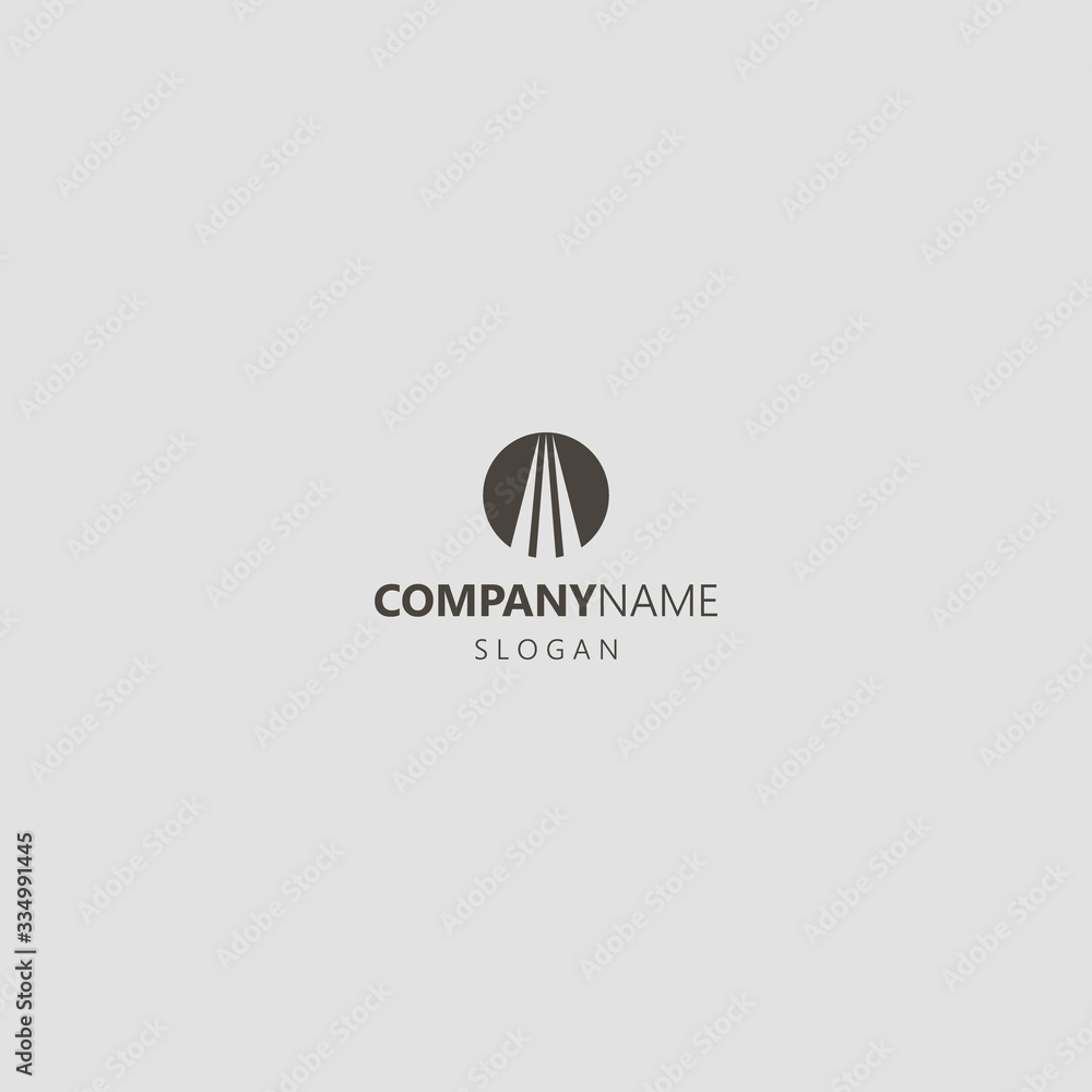 black and white simple vector negative space round iconic logo of three straight lines converging at the top black and white simple vector negative space round iconic logo of three straight lines converging at the top
