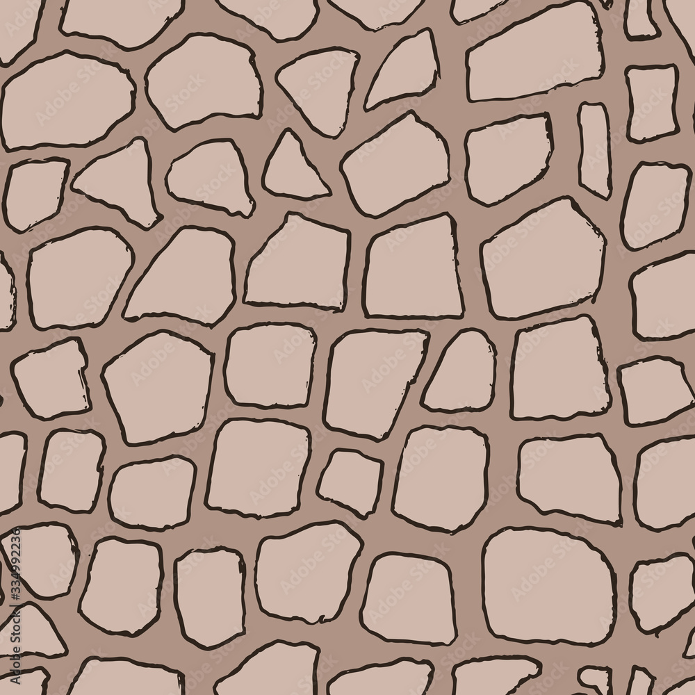 Stones handdrawn seamless brown pattern. Vector illustration. Stones handdrawn seamless brown pattern. Vector illustration.