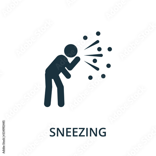 Sneezing icon. Simple illustration from coronavirus collection. Creative Sneezing icon for web design, templates, infographics and more