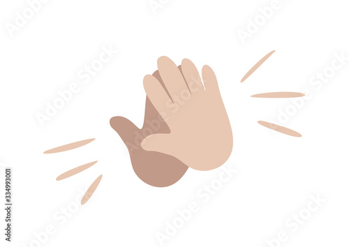 Clapping hands emoji icon. Applause gesture logo. Congratulation. Isolated vector illustration