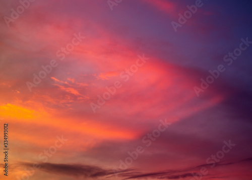colorful dramatic sky with cloud at sunset © photolink