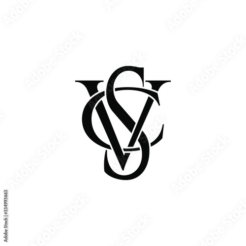 vcs letter original monogram logo design