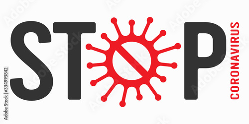 No coronavirus covid-19. Vector illustration prohibit sign on white background