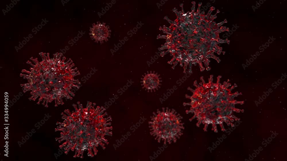 Coronavirus COVID-19 3D Floating Virus Looping Animation Coronavirus COVID-19 3D Floating Virus Looping Animation