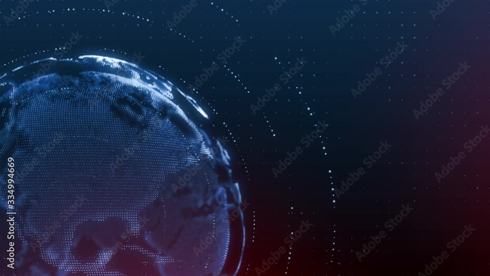 global earth rotating digital world breaking news Studio Background for news report and breaking news on world live report
