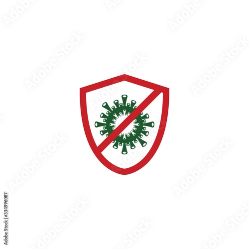 Free Download Shield for stop virus, bacteria, germs and microbe icon isolated on white background. Antibacterial and antiviral defence, protection infection. Vector Icon Illustration - GFXLoad