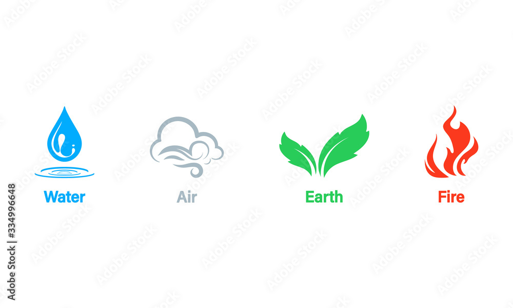 Nature Elements. Water, Fire, Earth, Air. Infographic Elements. Nature  Icon. Alternative Energy Sources. Stock Photo, Picture and Royalty Free  Image. Image 68781444.