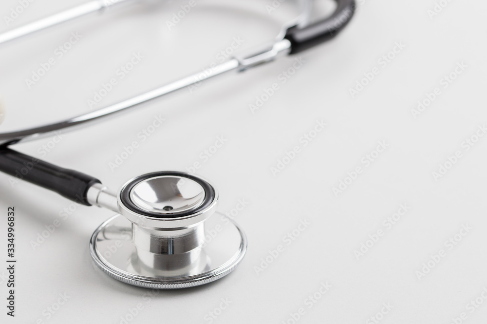 Medical stethoscope isolated on white and copy space Medical stethoscope isolated on white and copy space