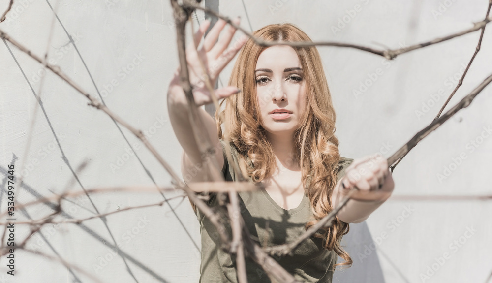 Depression and sadness, young woman in blue mood, negative emotion, stress Depression and sadness, young woman in blue mood, negative emotion, stress