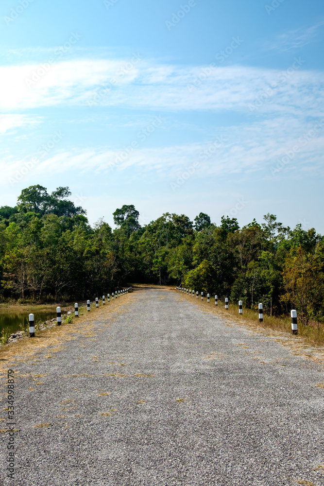 A driving road with no one inside the national park