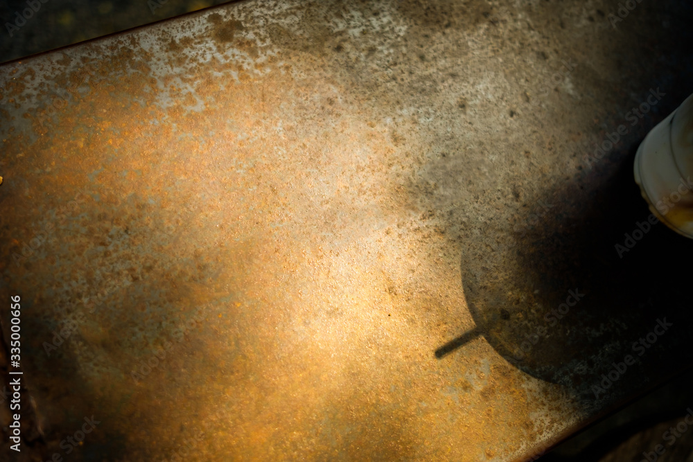 An old rusty metal table texture