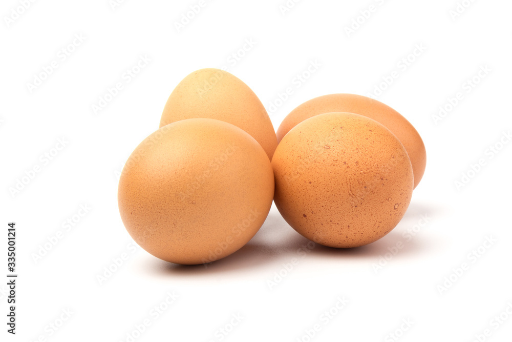 Brown chicken eggs, isolated on white background. Brown chicken eggs, isolated on white background.