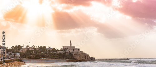 Photos Sunset view of old town port of jaffa in Tel Aviv Isreal.