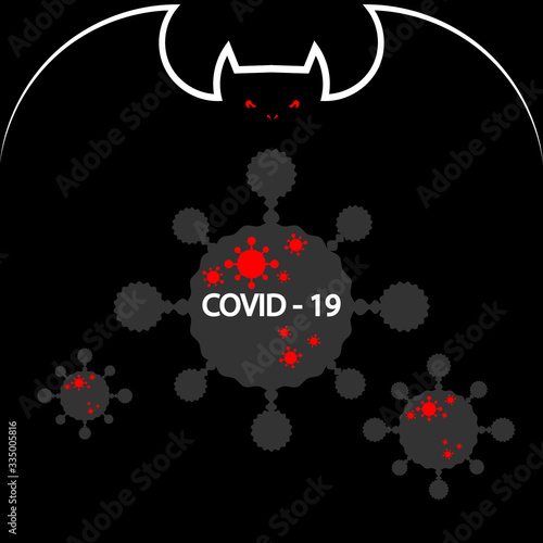 The carriers of coronavirus covid 19 are bats  vector art illustration.