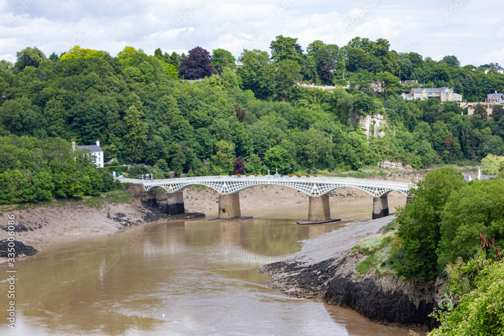 The old bridge in Chepstow, Wales The old bridge in Chepstow, Wales