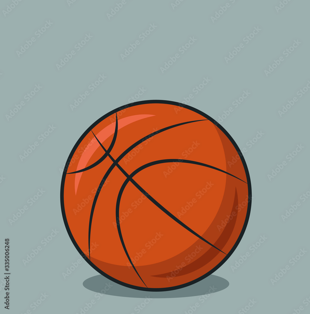 Vector Basketball isolated on a grey background. Fitness symbol