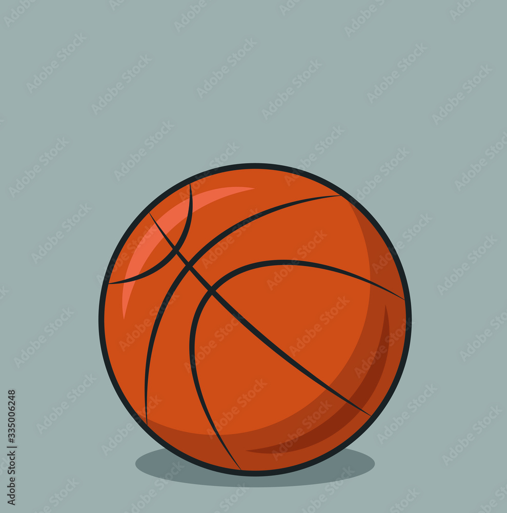 Fototapeta premium Vector Basketball isolated on a grey background. Fitness symbol