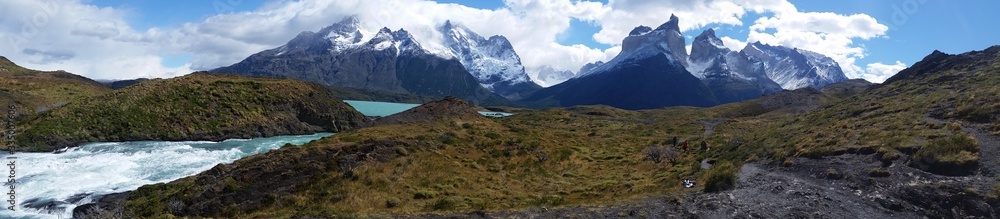 Fototapeta premium mountain landscape with lake