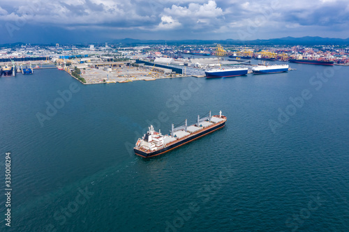 shipping oil and gas with transport dock background