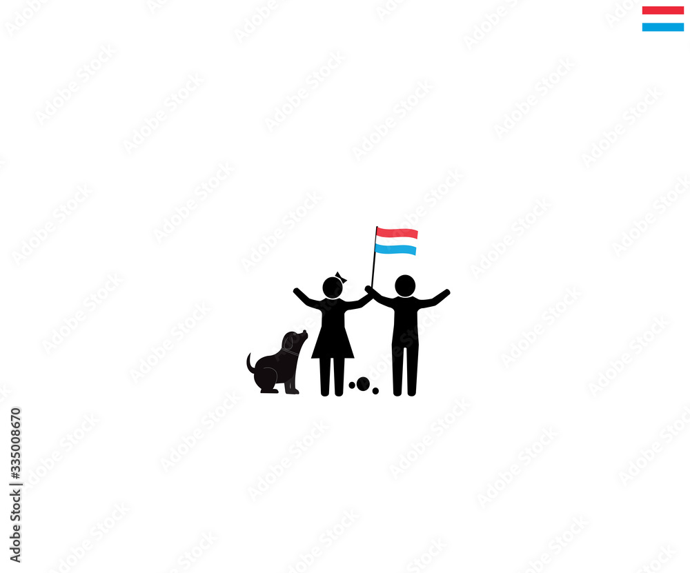 luxembourger children with national flag of luxembourg, future of luxembourg concept, sign symbol background, vector illustration. luxembourger children with national flag of luxembourg, future of luxembourg concept, sign symbol background, vector illustration.