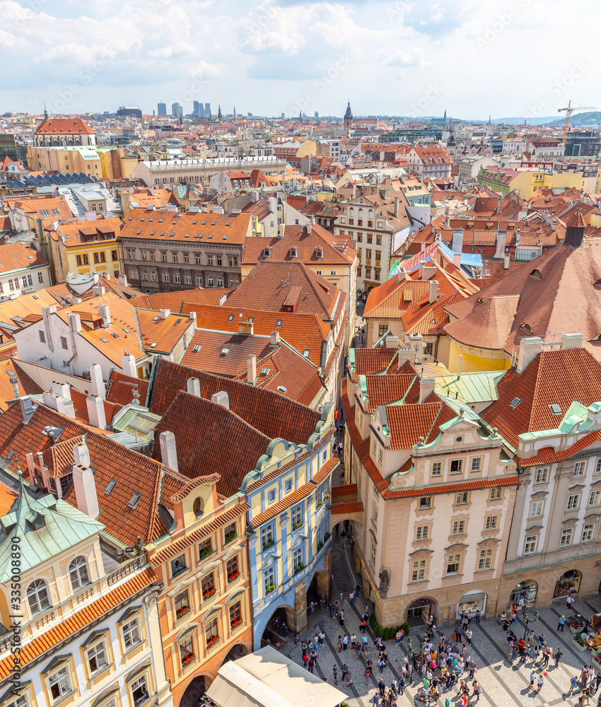 Obraz premium Aerial view of Old Town Square in Prague