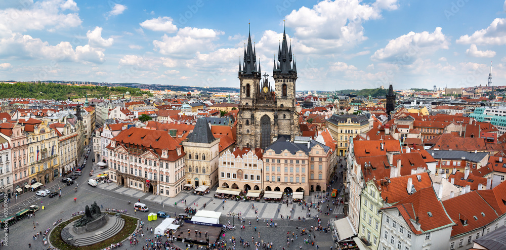 Aerial view of old town Square in Prague