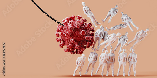 Fotografie Abstract background for COVID-19 outbreak crisis to collapse the global economy