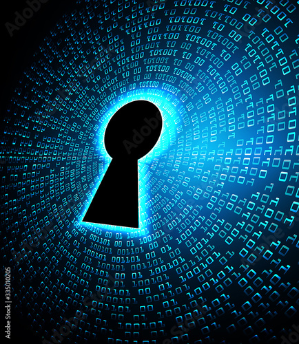 Closed Padlock on digital background, cyber security