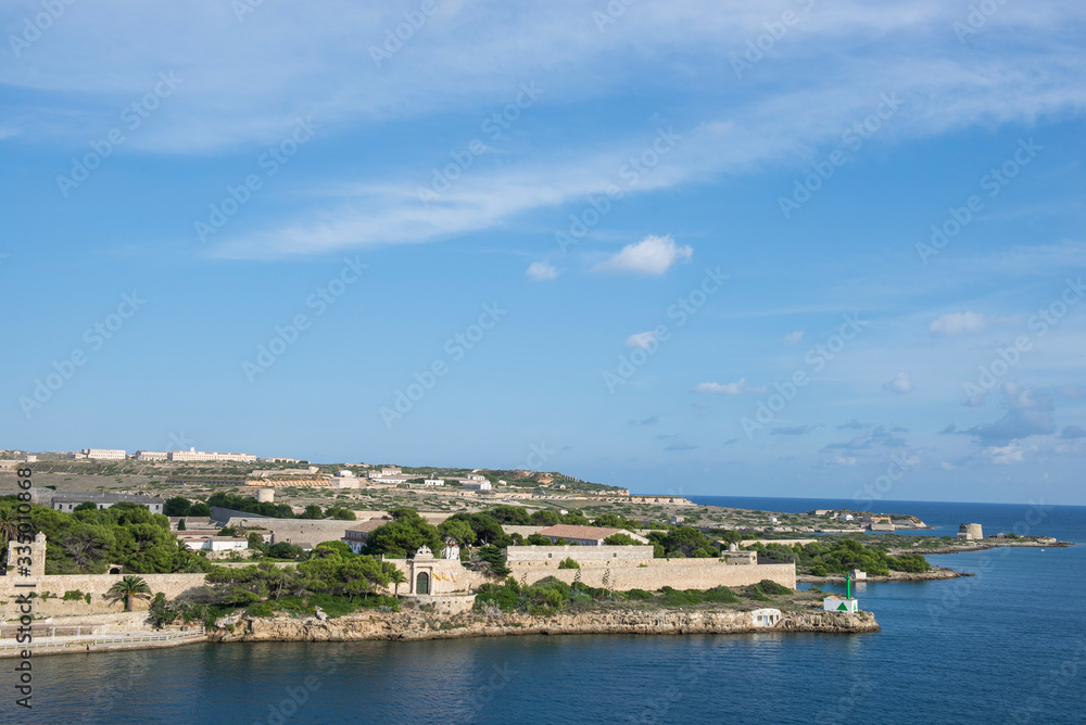 Mahon / Spain 28.09.2015.Panoramic View of the Mola Fortress, Mahon