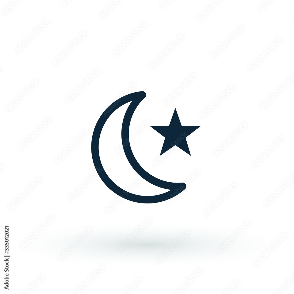 moon star islam islamic muslim religion silhouette icon vector logo symbol moon star islam islamic muslim religion silhouette icon vector logo symbol