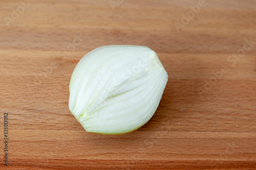 Fresh onion on a cutting board