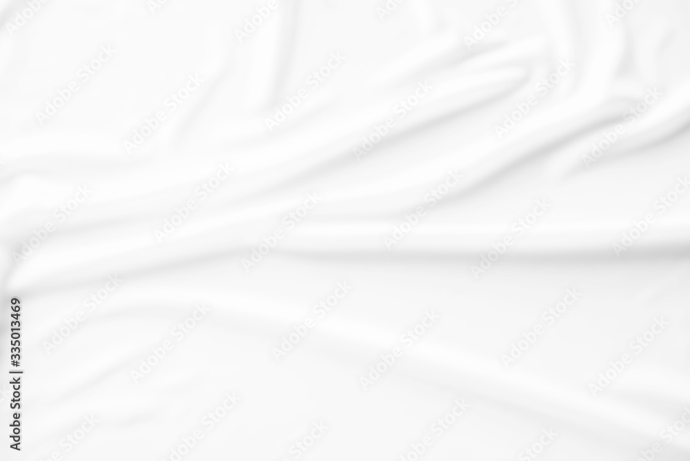 White fabric, cloth wave texture background, Empty space. / Soft image.