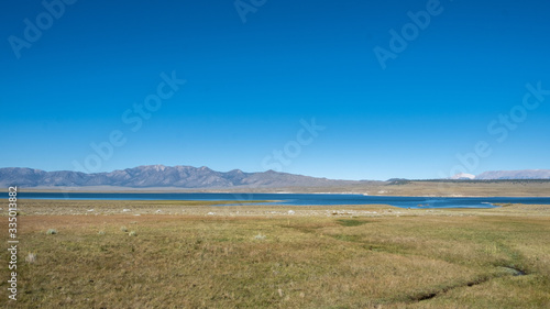 View on the wild plain and a lake  California 