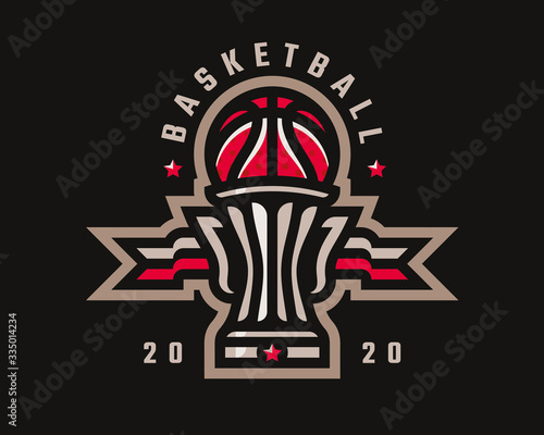 Basketball cup logo design, emblem tournament template editable for your design.