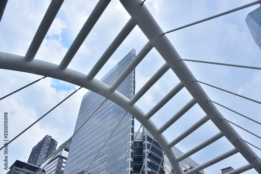 View of an office building in a large city