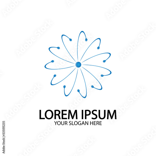 Atom Icon. Science sign. Atom logo. Atomic symbol. Nuclear icon. Electrons and protons. Atom  icon  proton  vector  electron  quantum  ellipse  medicine  abstract  atomic  biology