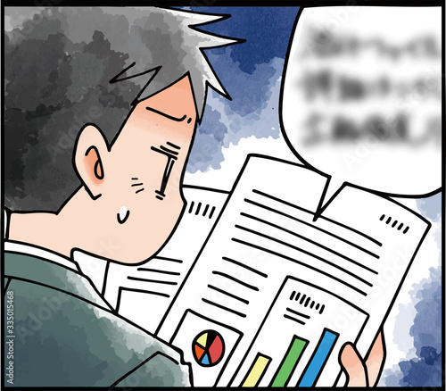 目がかすむ男性