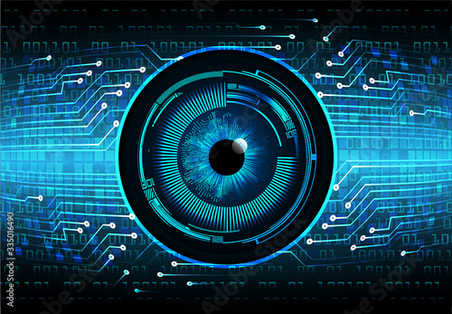 Blue eye cyber circuit future technology concept background