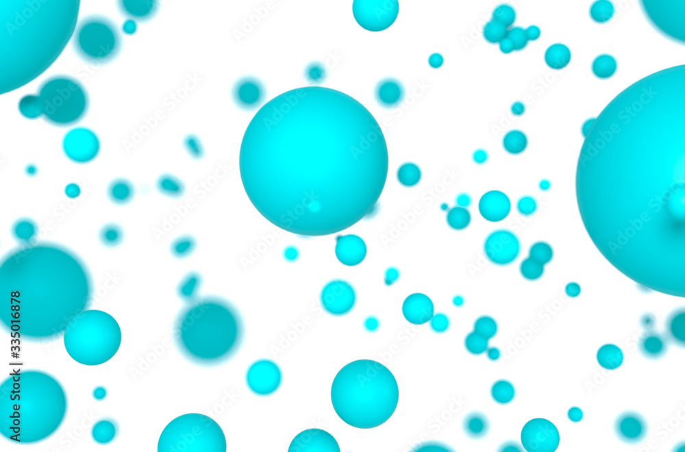 Bubble gum in Azure sphere shape. Blue pearls fly in space. Matte mint 3d balls are falling - render illustration. Abstract trendy stylish wallpaper background. Advertising banner with copy space Bubble gum in Azure sphere shape. Blue pearls fly in space. Matte mint 3d balls are falling - render illustration. Abstract trendy stylish wallpaper background. Advertising banner with copy space